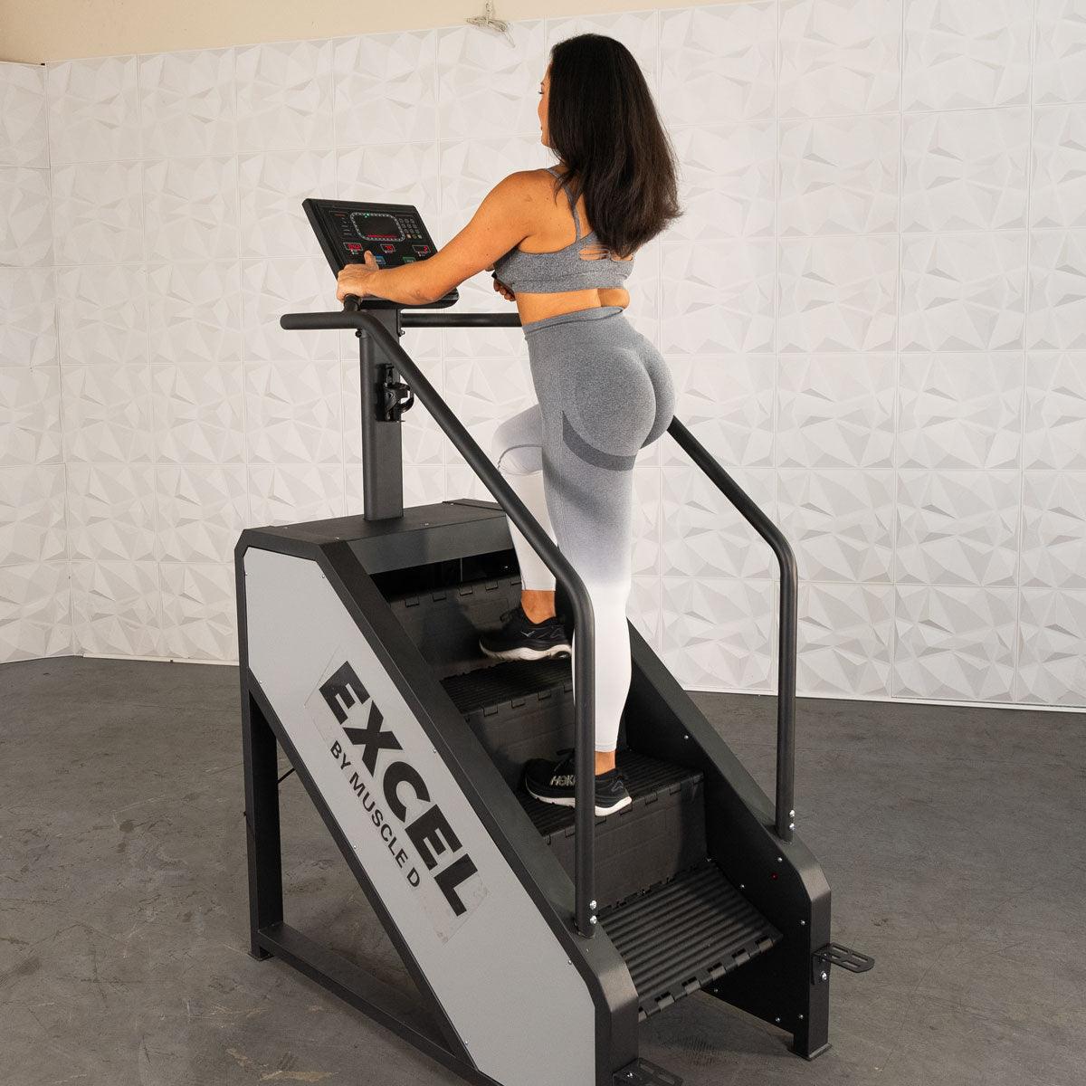 Muscle D Fitness - Light Commercial Stair Climber - Stepmill - LED Display - Heart Rate Monitor - Heavy Duty Chain Drive