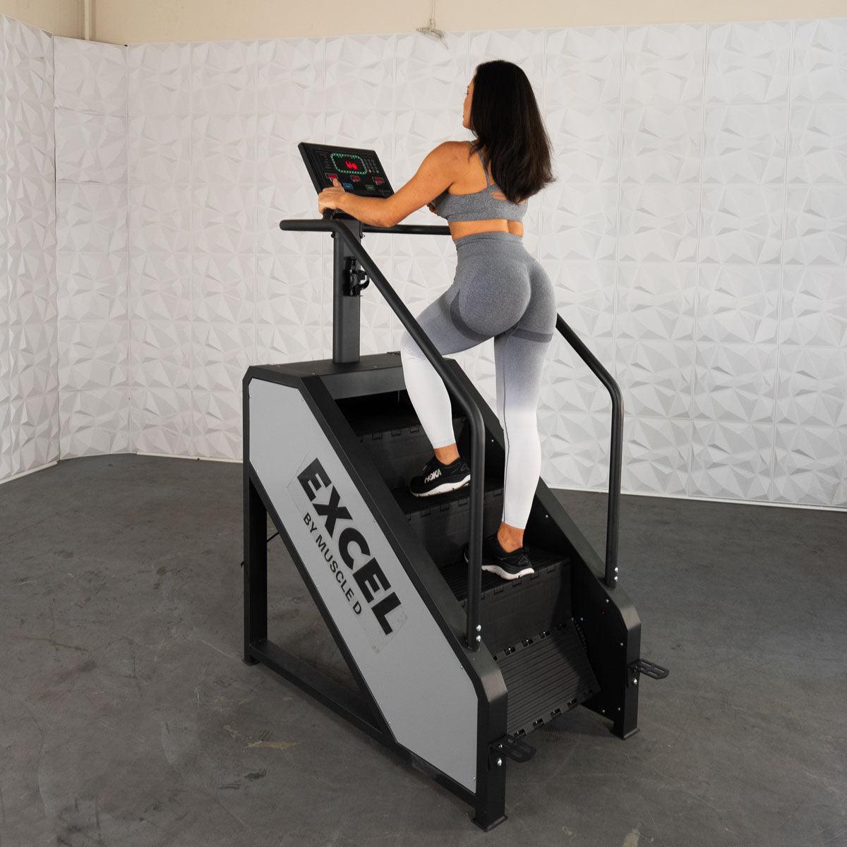 Muscle D Fitness - Light Commercial Stair Climber - Stepmill - LED Display - Heart Rate Monitor - Heavy Duty Chain Drive