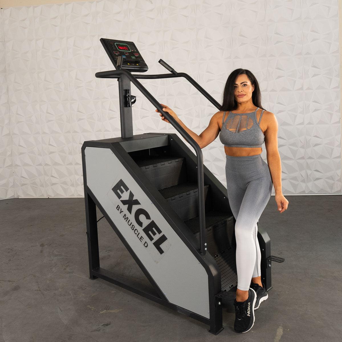 Muscle D Fitness - Light Commercial Stair Climber - Stepmill - LED Display - Heart Rate Monitor - Heavy Duty Chain Drive
