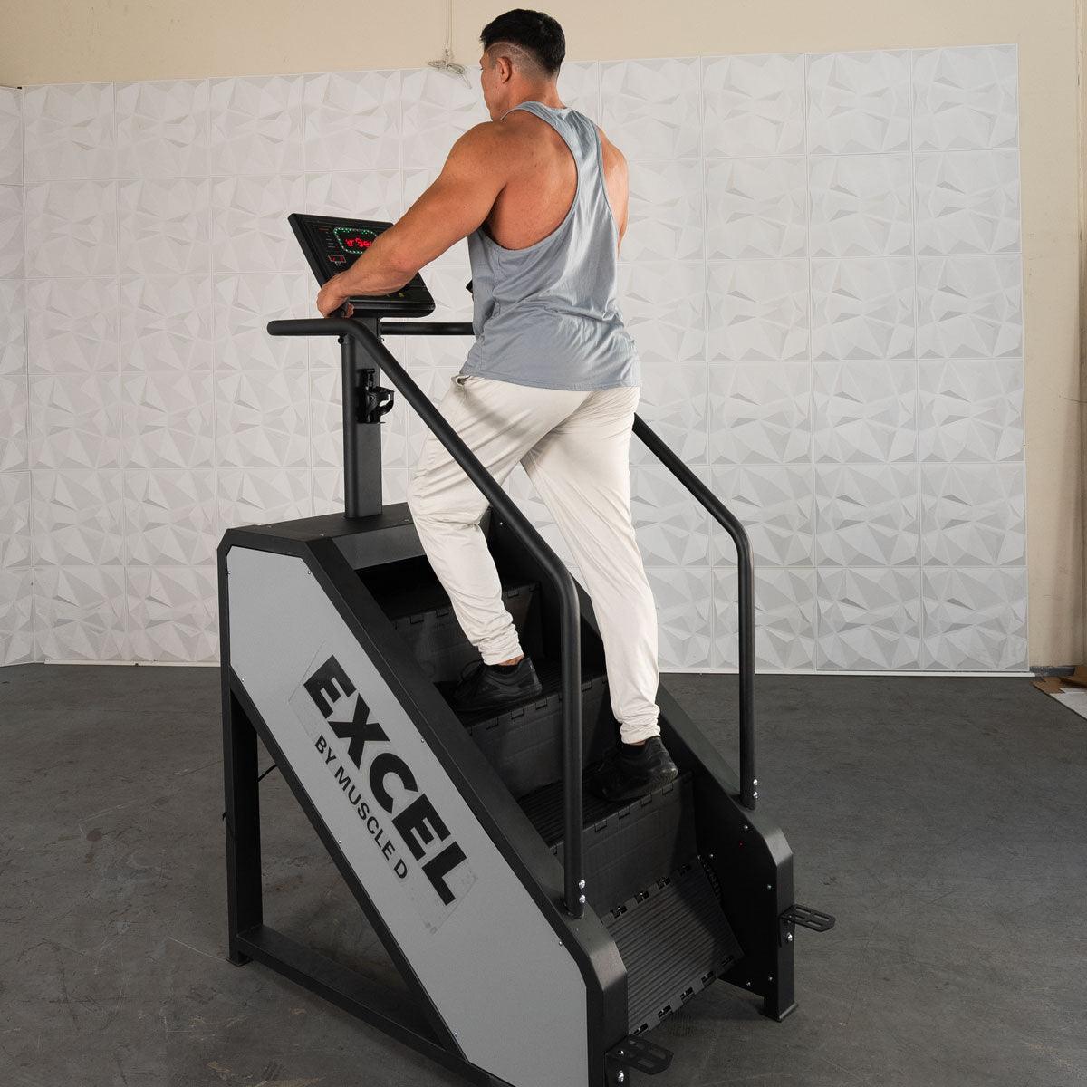 Muscle D Fitness - Light Commercial Stair Climber - Stepmill - LED Display - Heart Rate Monitor - Heavy Duty Chain Drive