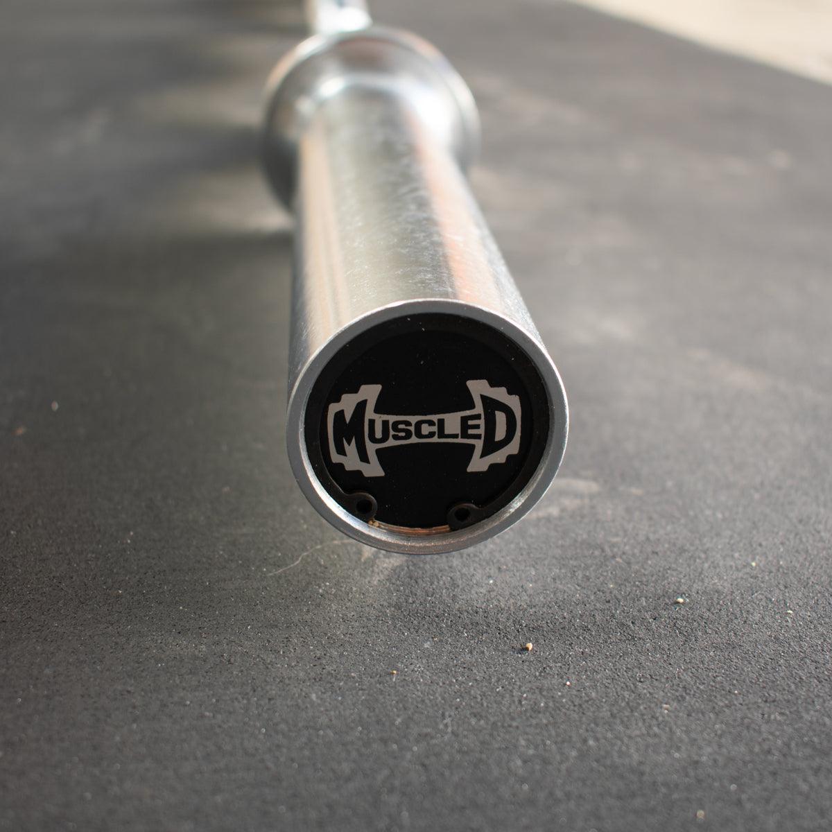 Muscle D Fitness - 7' Hard Chrome Triple Bearing Olympic Bar - Precision Performance Grade Knurling