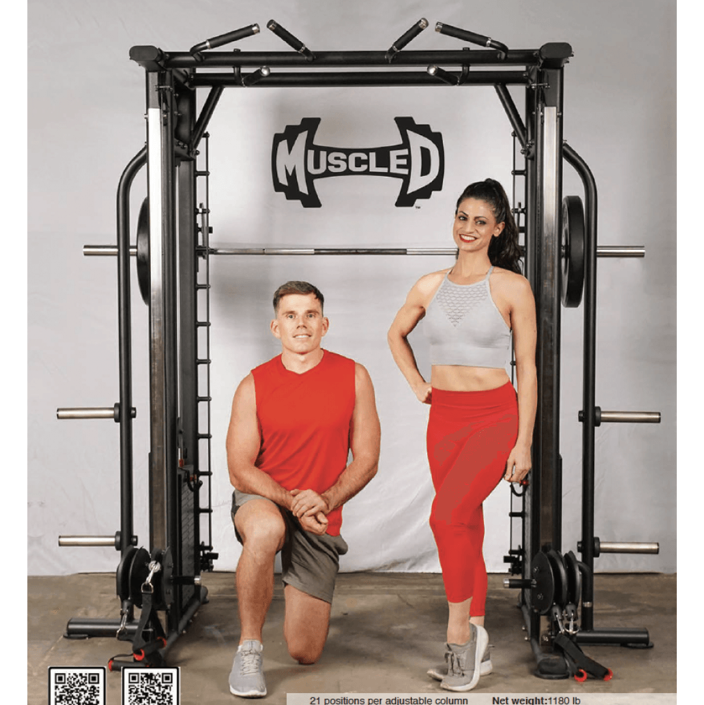 Muscle D Fitness - Dual Adjustable Pulley Smith Combo – Full Body Trainer
