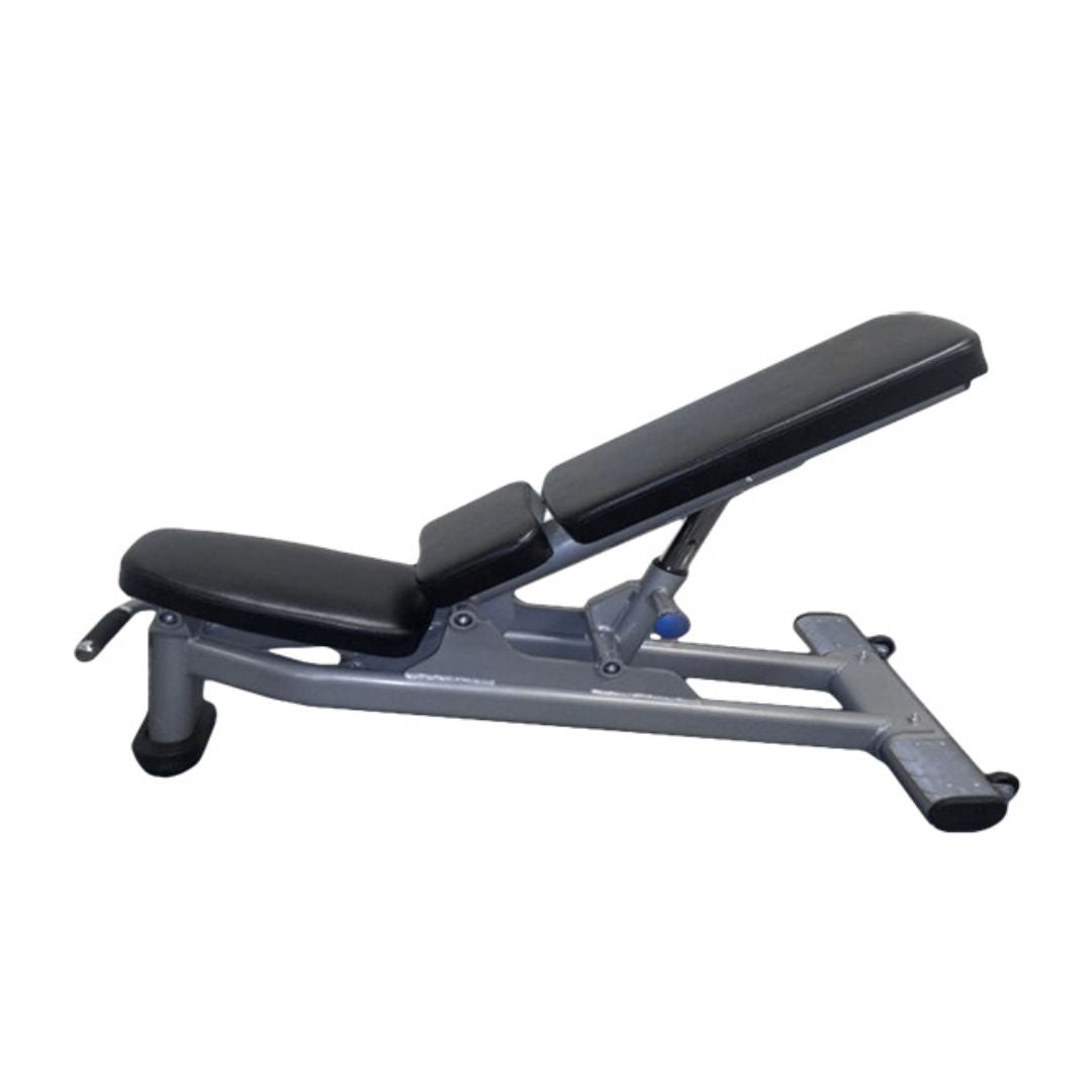 Muscle D Fitness - Deluxe Adjustable Bench - Adjustable Moveable Padded Bench Black Silver