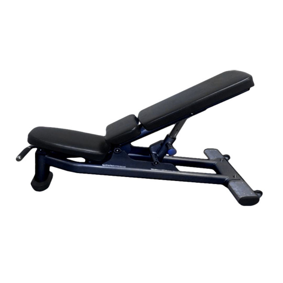 Muscle D Fitness - Deluxe Adjustable Bench - Adjustable Moveable Padded Bench Black Silver