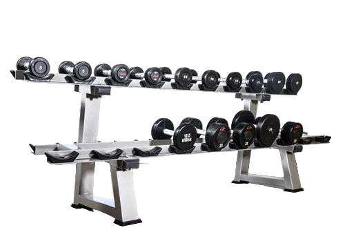 Muscle D Fitness - 2-Tier Dumbbell Rack - 10 Pair Storage