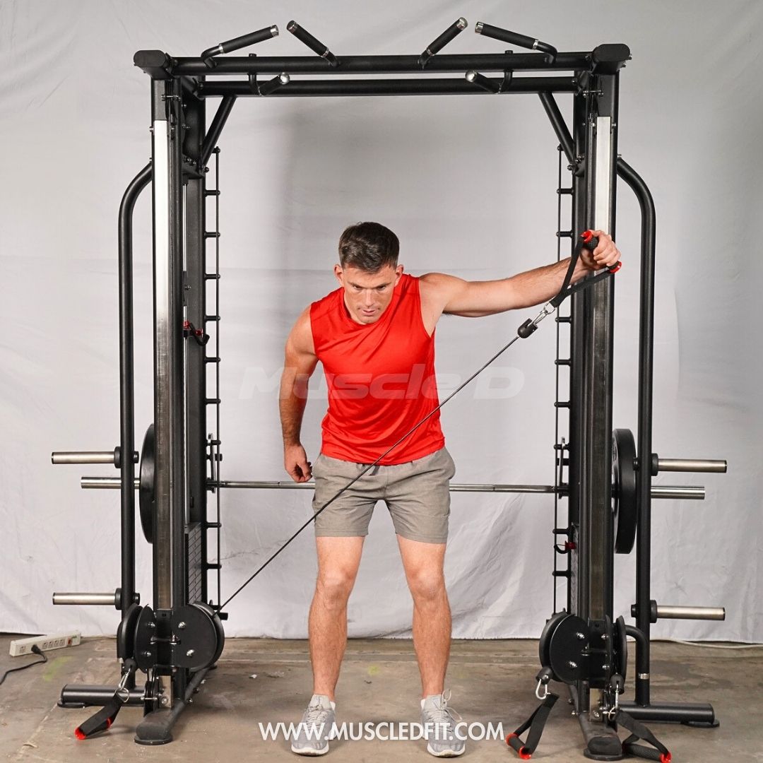 Muscle D Fitness - Dual Adjustable Pulley Smith Combo – Full Body Trainer