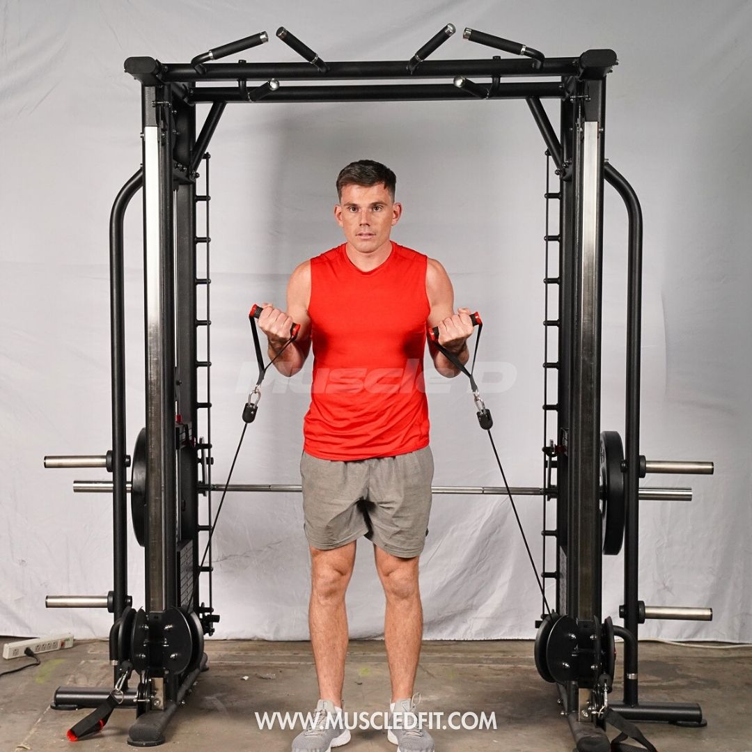 Muscle D Fitness - Dual Adjustable Pulley Smith Combo – Full Body Trainer