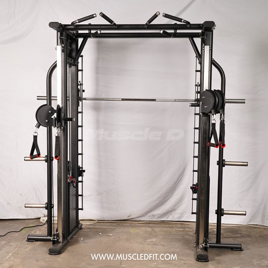 Muscle D Fitness - Dual Adjustable Pulley Smith Combo – Full Body Trainer