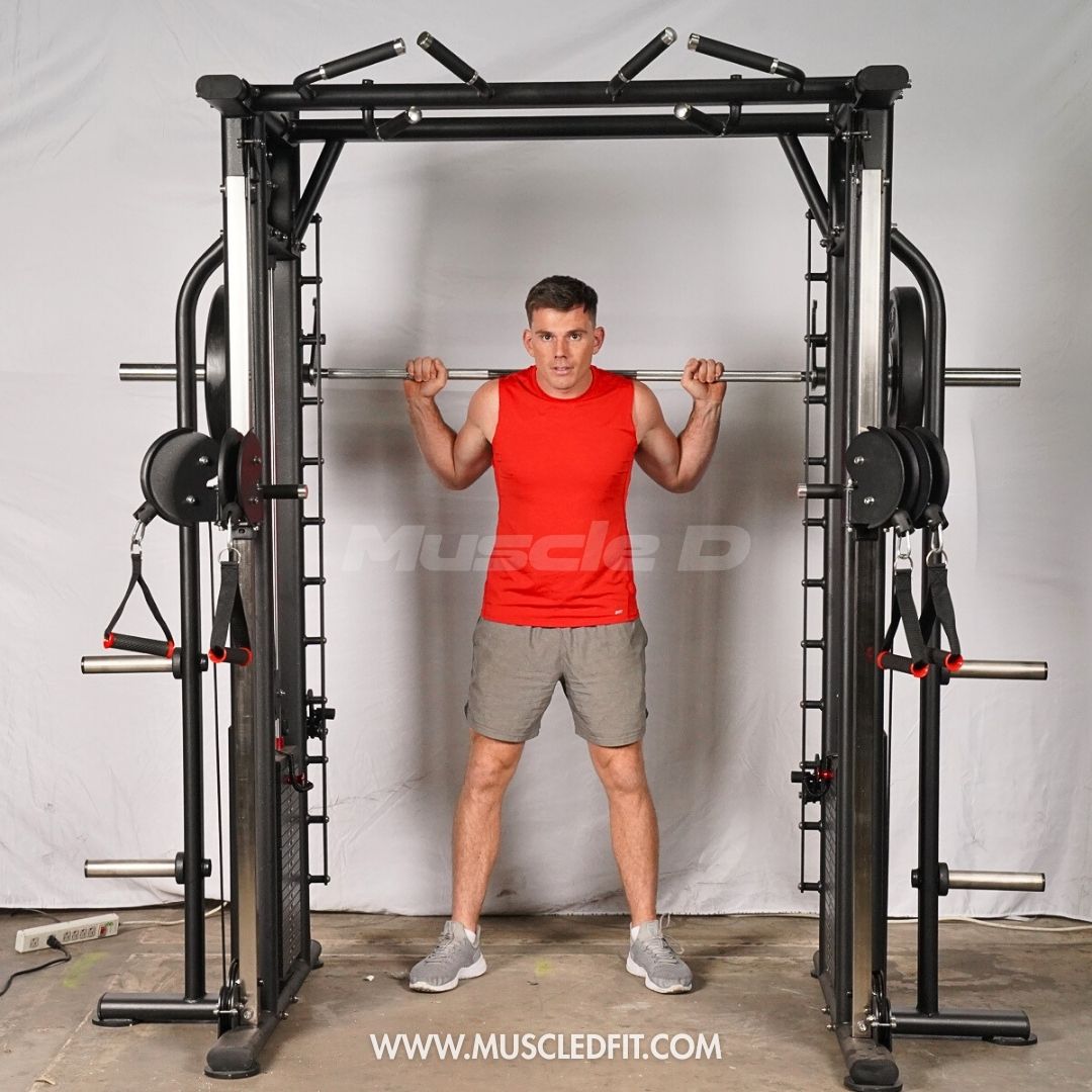 Muscle D Fitness - Dual Adjustable Pulley Smith Combo – Full Body Trainer
