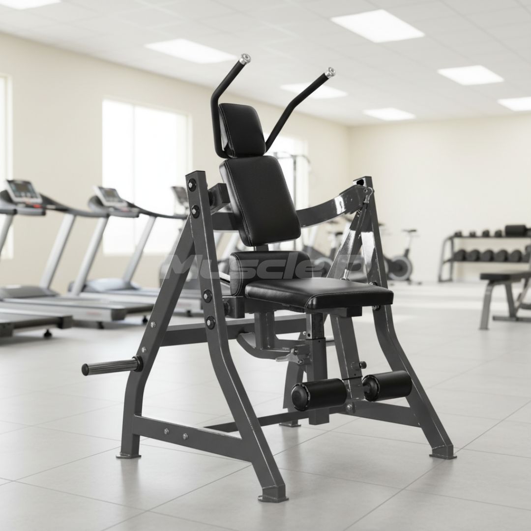 Muscle D Fitness - Excel Abdominal/Oblique Crunch - Commercial Adjustable Seat - Plate Loaded Abdominal Crunch