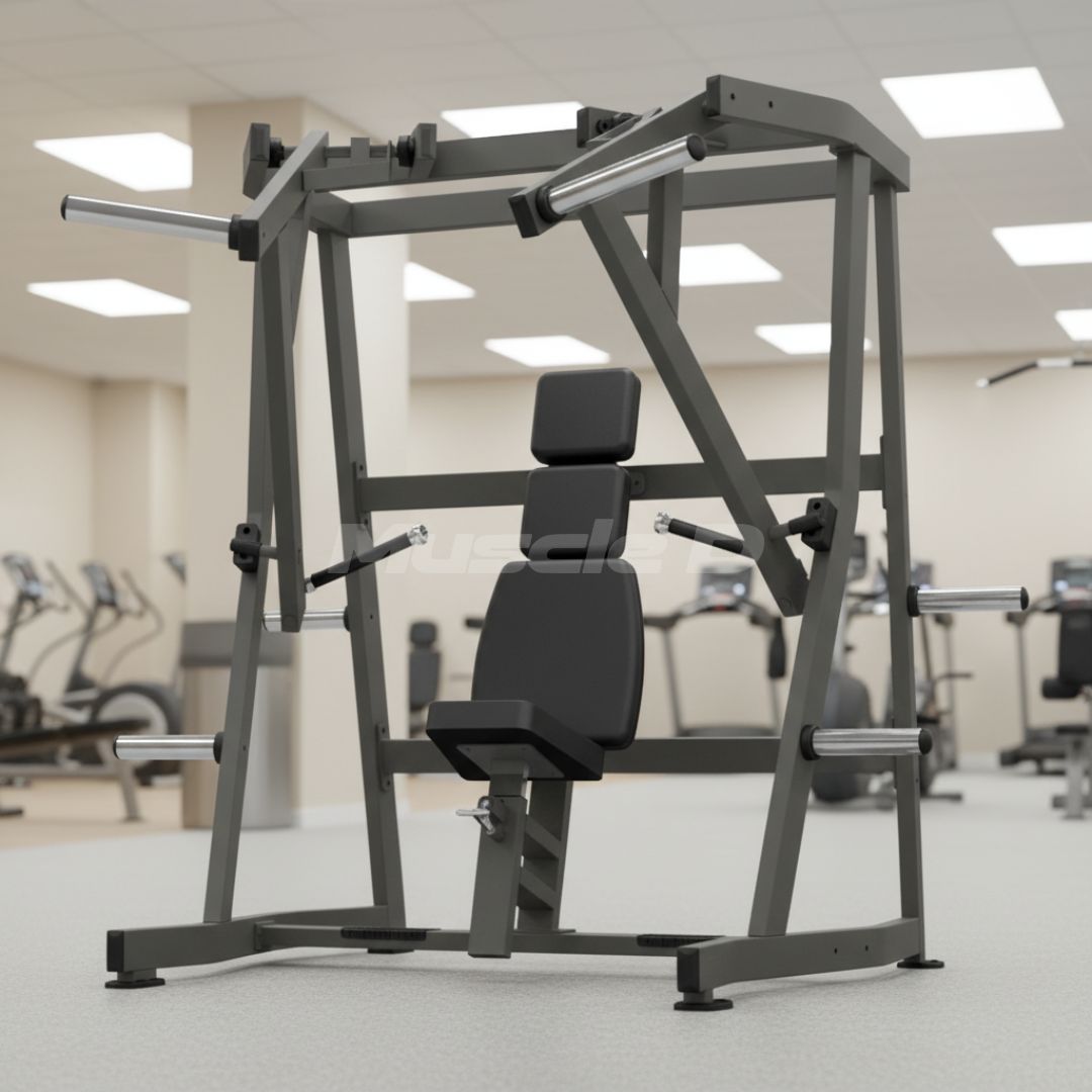 Muscle D Fitness - Excel Iso-Lateral Decline Chest Press - Plate Loaded Decline Bench Press - Gas Shock Assisted Seat Adjustment
