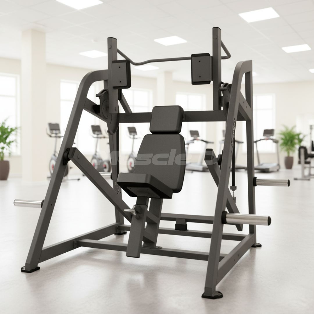 Muscle D Fitness - Excel Pull-Over - Plate Load Pull Machine - Weight Storage Pegs - Gas Piston Assisted Seat Adjustment