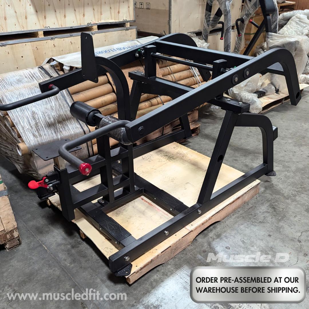 Muscle D Fitness - Excel Seated Dip - Plate Load Triceps Press - Weight Storage Pegs - Piston Assisted Seat Adjustment