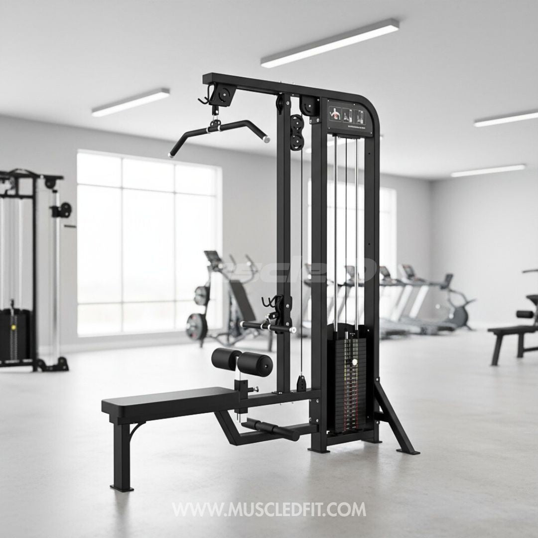 Muscle D Fitness - Excel Lat Pulldown/Low Row Combo - Selectorized Multi Function Machine