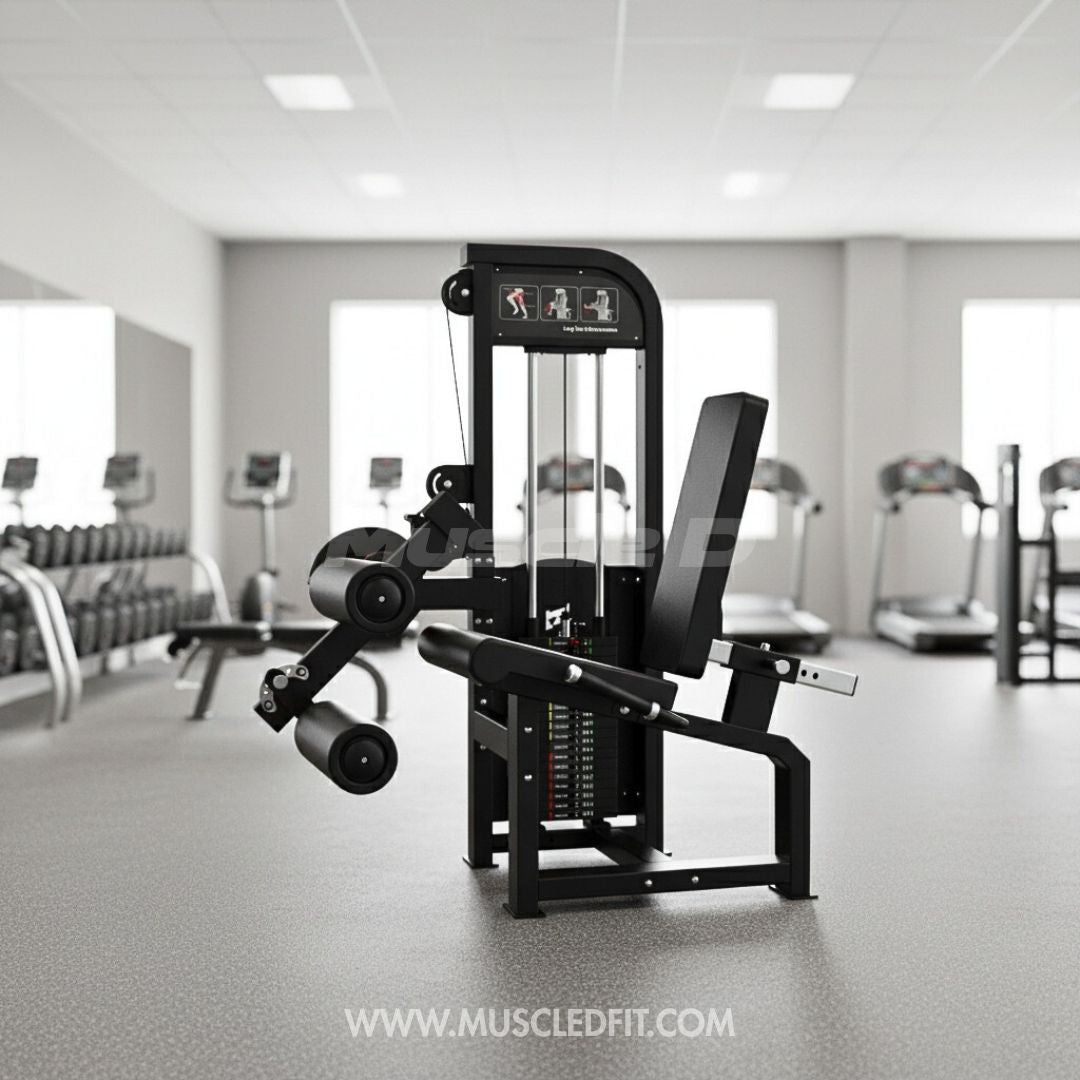 Muscle D Fitness - Excel Leg Extension/ Seated Leg Curl Combo - Selectorized Leg Machine - Simple Adjustments