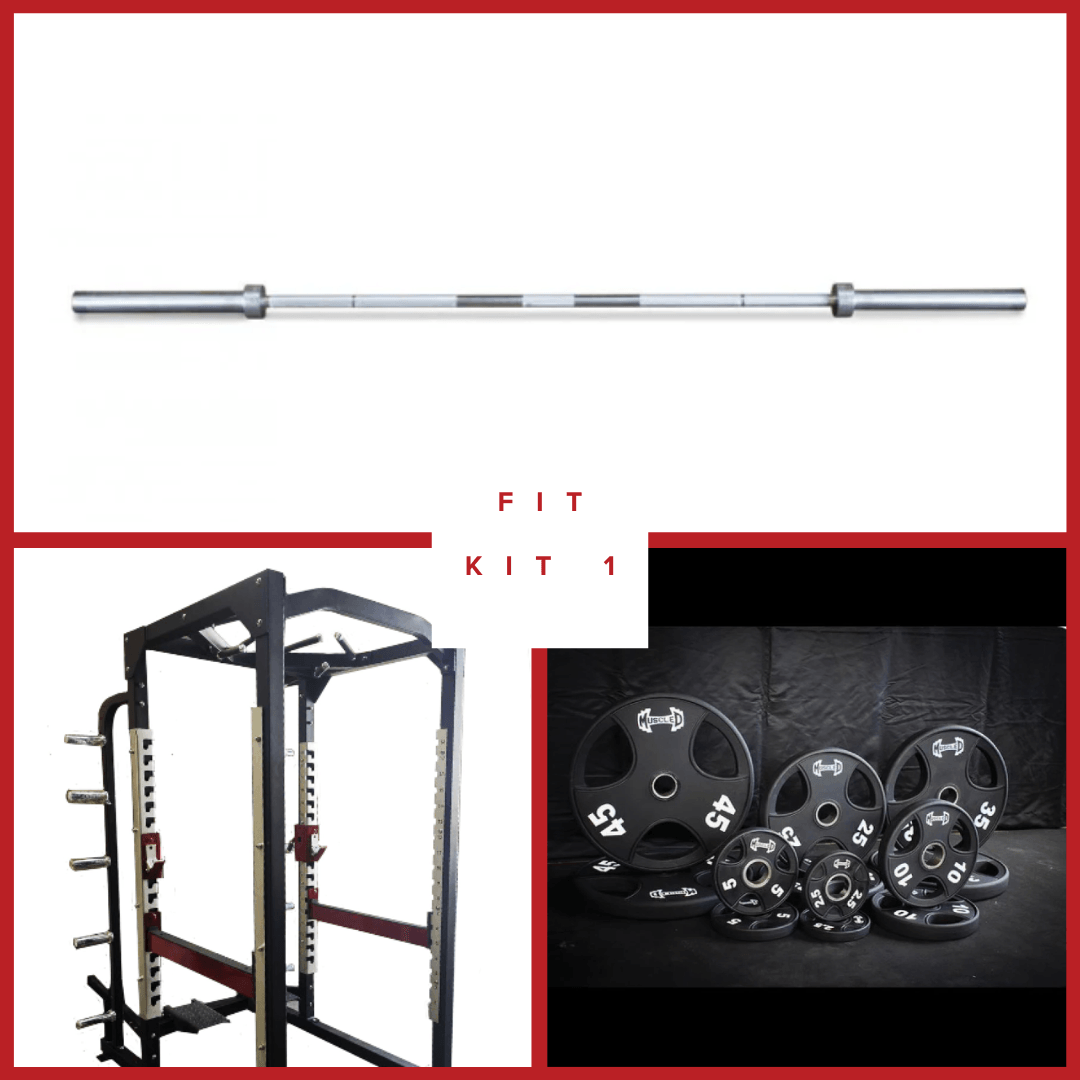 Muscle D Fitness - Power Cage Complete Weight Set - Commercial Squat Rack - Functional Pull-Up Bar - 10 Weight Storage Pegs - Power Rack