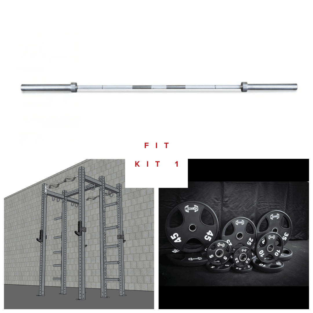 Muscle D Fitness - TGrip Commercial Double Half Rack Weight Set - 3x3 Steel - Functional Multi-Grip Pull-Up - Integrated Plate Storage - J-Hooks