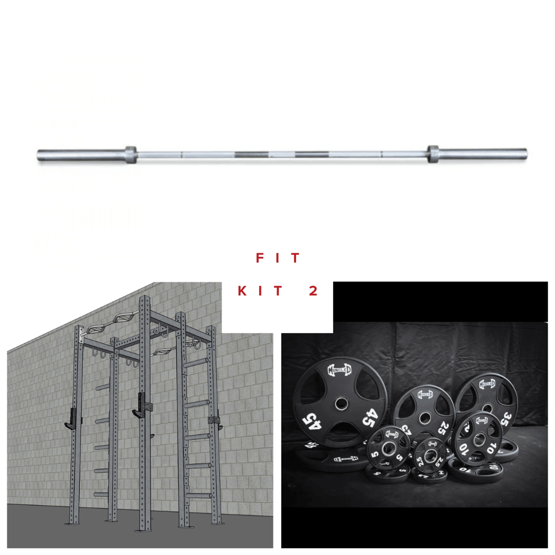 Muscle D Fitness - TGrip Commercial Double Half Rack Weight Set - 3x3 Steel - Functional Multi-Grip Pull-Up - Integrated Plate Storage - J-Hooks