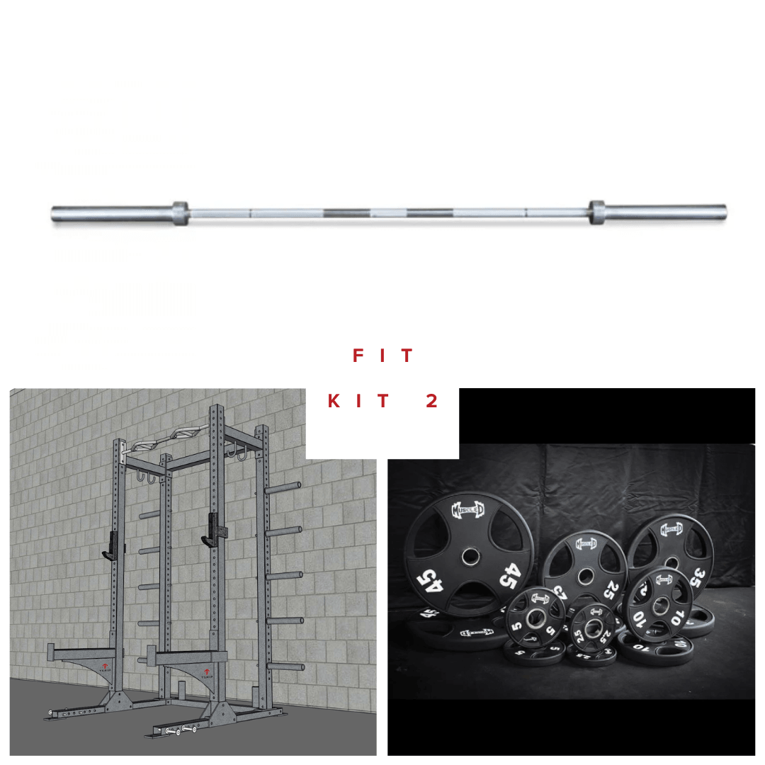 Muscle D Fitness - TGrip Commercial Half Rack Complete Kit - 3x3 Steel - Functional Multi-Grip Pull-Up - Bar & Plate Storage - J-Hooks