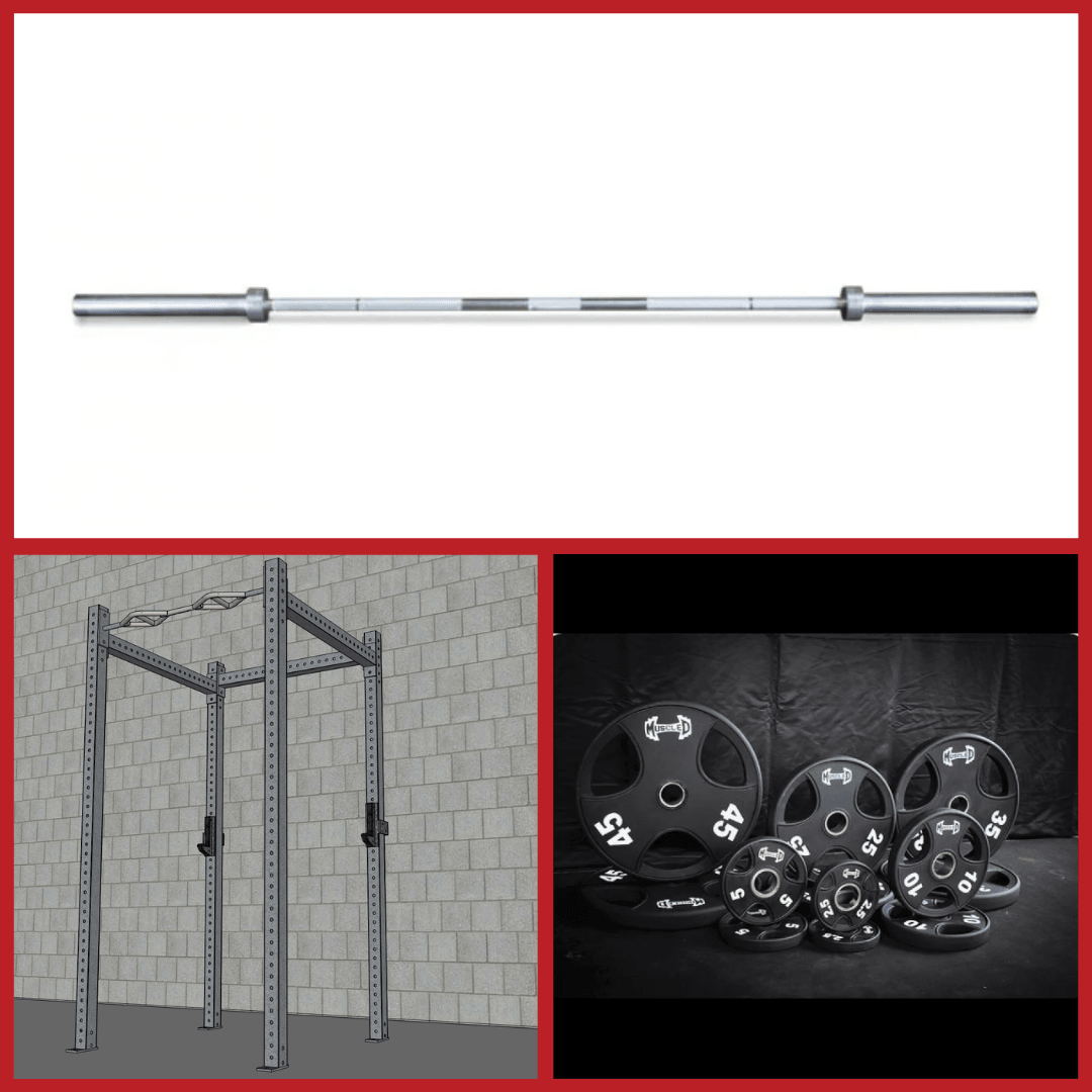 Muscle D Fitness - TGrip Basic Commercial 4 Post Rack Complete Kit- 3x3 Steel