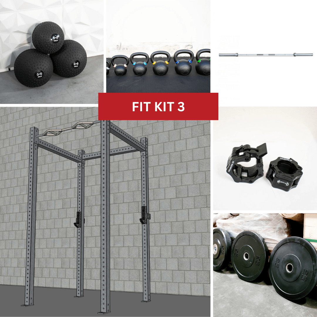 Muscle D Fitness - TGrip Basic Commercial 4 Post Rack Complete Kit- 3x3 Steel