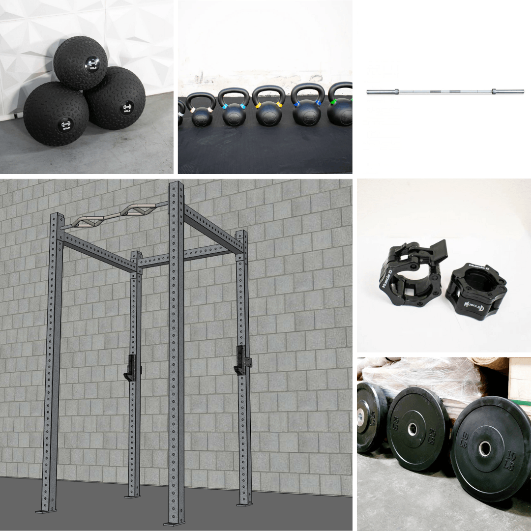 Muscle D Fitness - TGrip Basic Commercial 4 Post Rack Complete Kit- 3x3 Steel