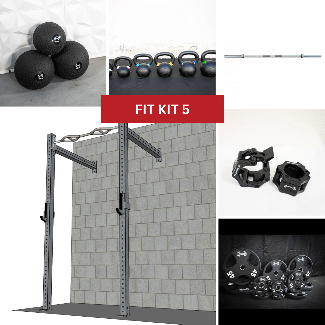 Muscle D Fitness - TGrip Commercial 4' Wall Mount Rig Weight Set - 3x3 Steel - Functional Multi-Grip Pull-Up - Sandwich Style J-Hooks