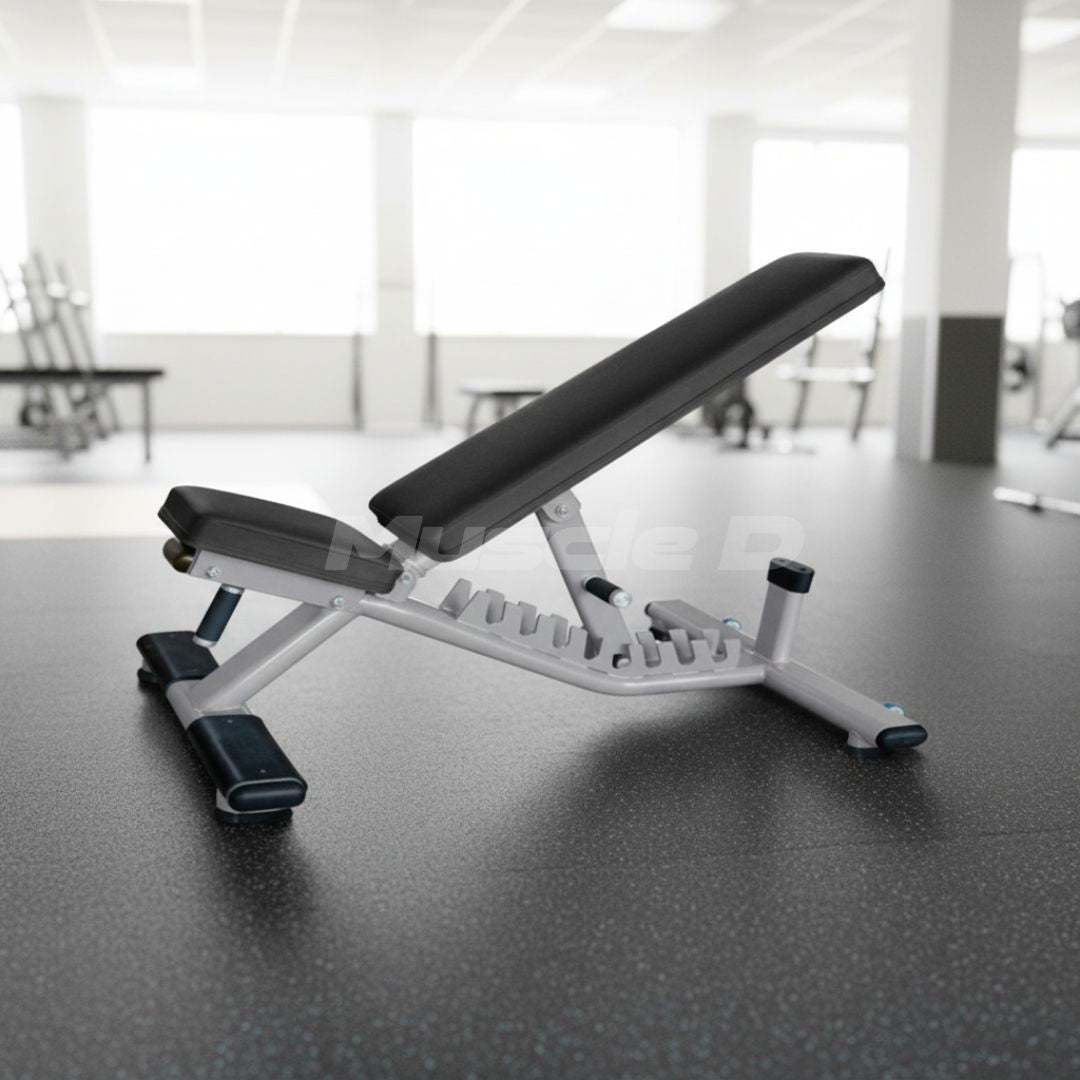 Muscle D Fitness - Flat to Incline Bench - 11 Gauge Steel - Commercial Upholstery - Seat and Back are Adjustable
