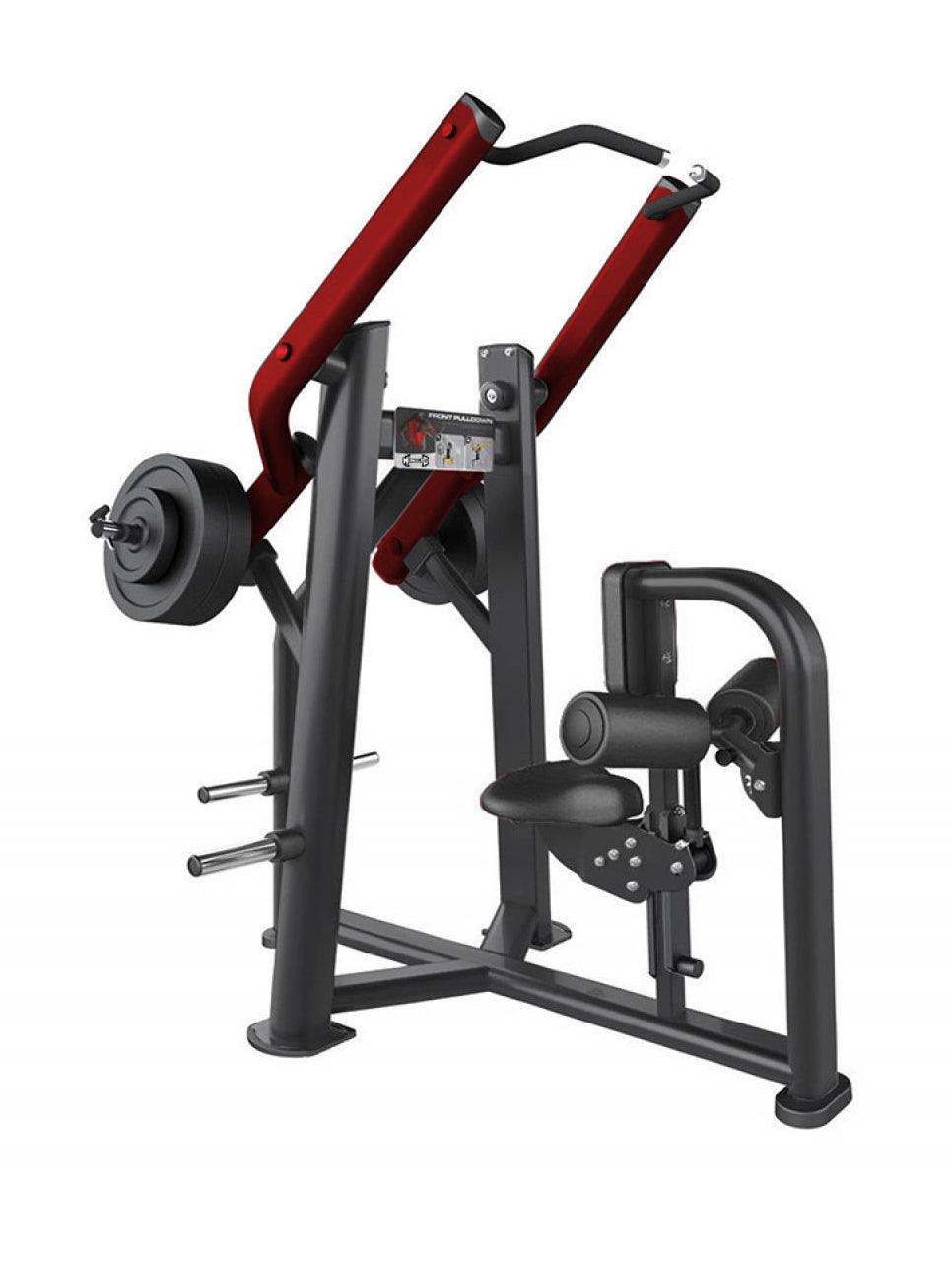 Muscle D Fitness - Elite Leverage Front Lat Pulldown - Commercial - Adjustable Seat - Plate Loaded - Back Workout