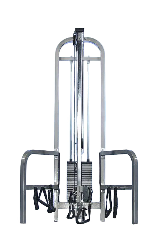 Muscle D Fitness - Dual Function High-Low Pulley Combo - Vertical Adjustable - Pin Selectorized - Handle Storage