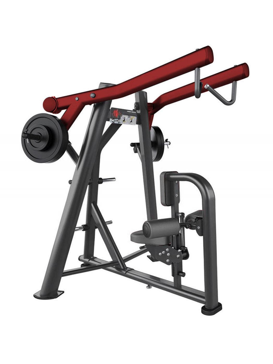 Muscle D Fitness - Elite Leverage High Lat Row - Commercial - Adjustable Seat - Plate Loaded - Back Workout