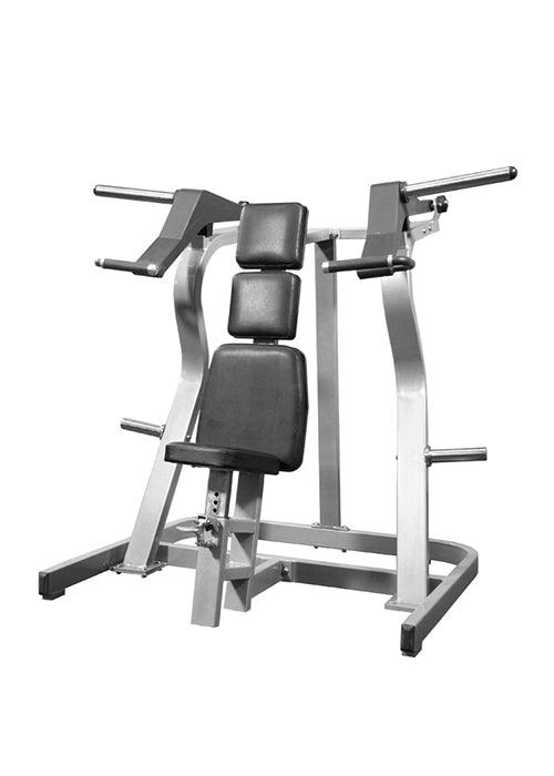 Muscle D Fitness - Power Leverage Iso Lateral Shoulder Press - Adjustable Seat - Weight Storage Pegs - Plate Load MIlitary Press