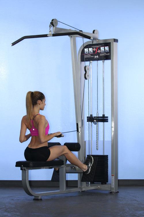 Muscle D Fitness - Dual Function Lat-Low Row Combo -  Seated - Pin Selectorized - Commercial Grade