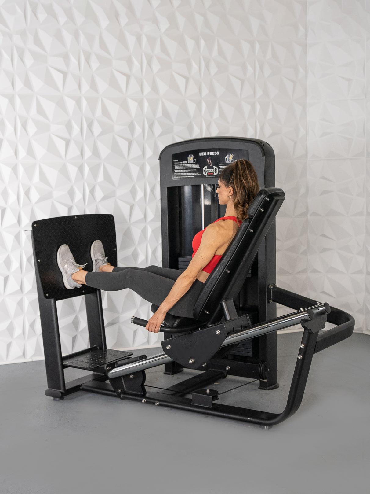 Muscle D Fitness - Elite Selectorized Leg Press - Commercial - Adjustable Seat - Pin Selectorized - Quads Glutes Workout