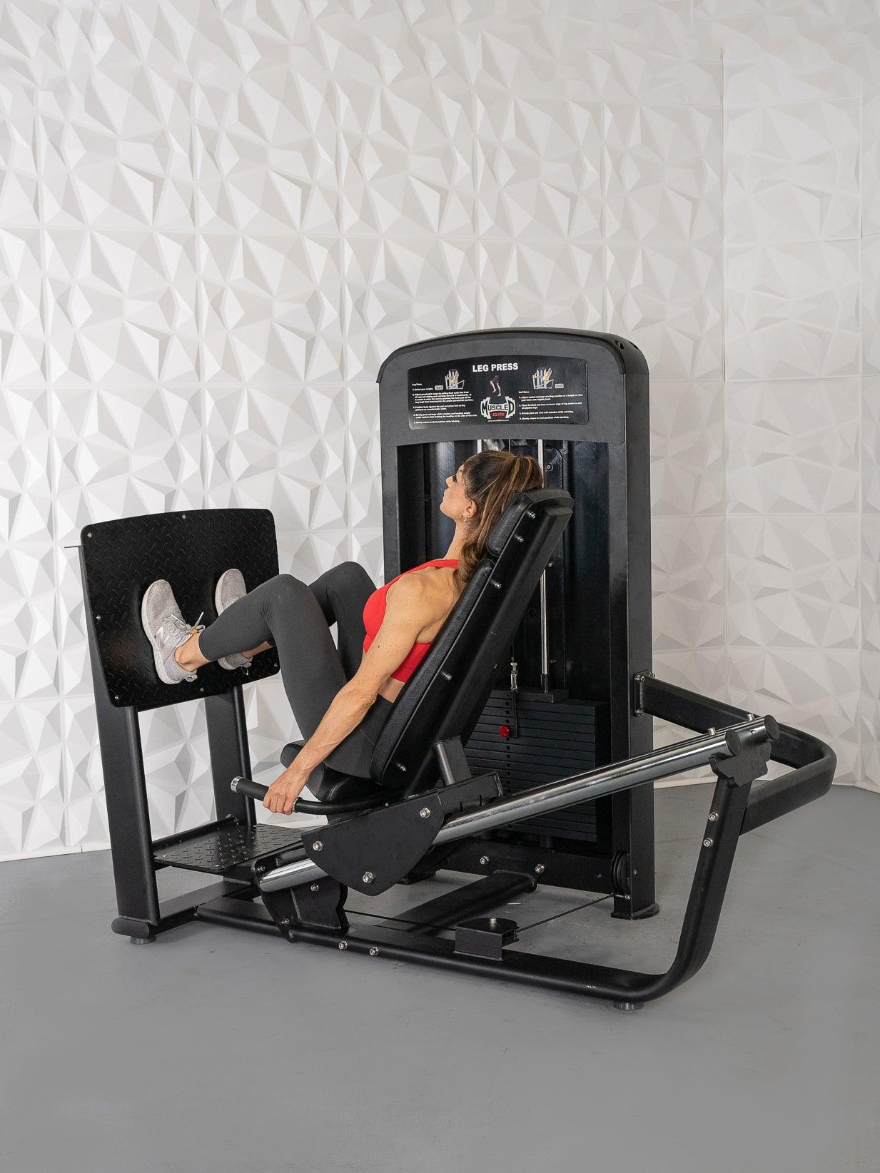 Muscle D Fitness - Elite Selectorized Leg Press - Commercial - Adjustable Seat - Pin Selectorized - Quads Glutes Workout