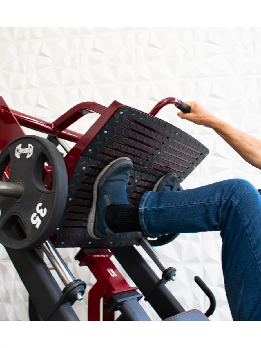 Muscle D Fitness - Pro Strength Linear Bearing Leg Press - Adjustable Back Pad - Plate Loaded