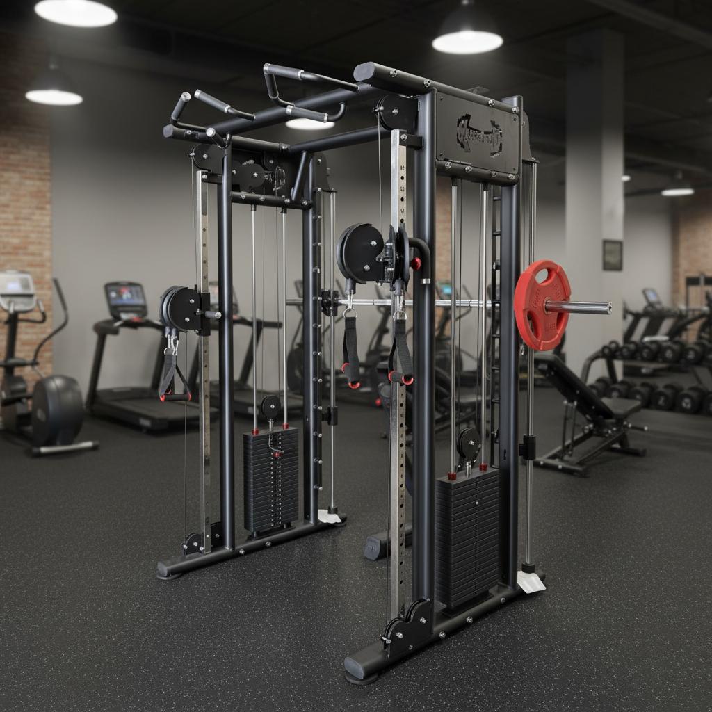 Muscle D Fitness - Dual Adjustable Pulley Smith Combo – Full Body Trainer