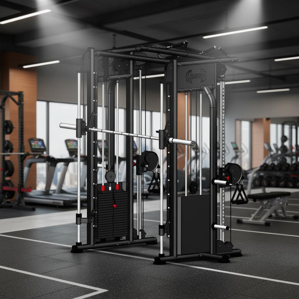 Muscle D Fitness - Dual Adjustable Pulley Smith Combo – Full Body Trainer