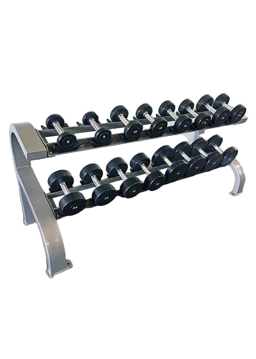 Muscle D Fitness - Two Tier 8 Pairs Dumbbell Rack - Durable 2 Tier 8 Pair Dumbbell Rack