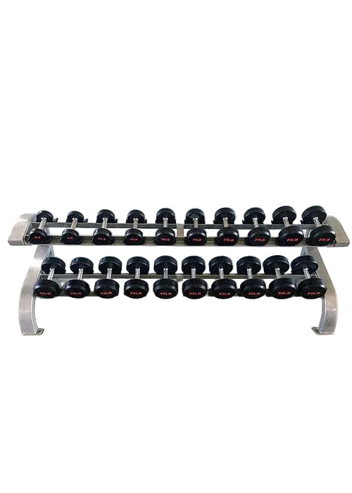 Muscle D Fitness - Two Tier 10 Pairs Dumbbell Rack - Durable 2 Tier 10 Pairs Dumbbell Rack