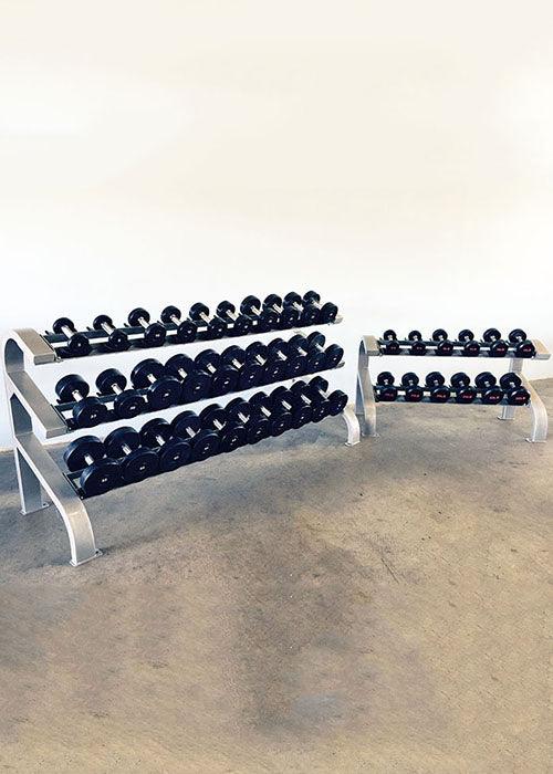 Muscle D Fitness - Two Tier 10 Pairs Dumbbell Rack - Durable 2 Tier 10 Pairs Dumbbell Rack