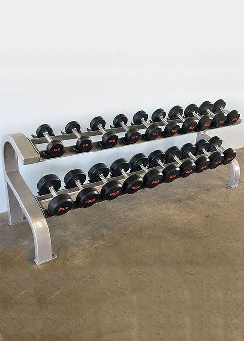 Muscle D Fitness - Two Tier 10 Pairs Dumbbell Rack - Durable 2 Tier 10 Pairs Dumbbell Rack