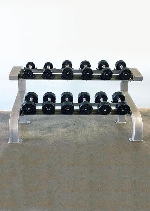 Muscle D Fitness - Two Tier 6 Pairs Dumbbell Rack - Durable 2 Tier 6 Pair Dumbbell Rack