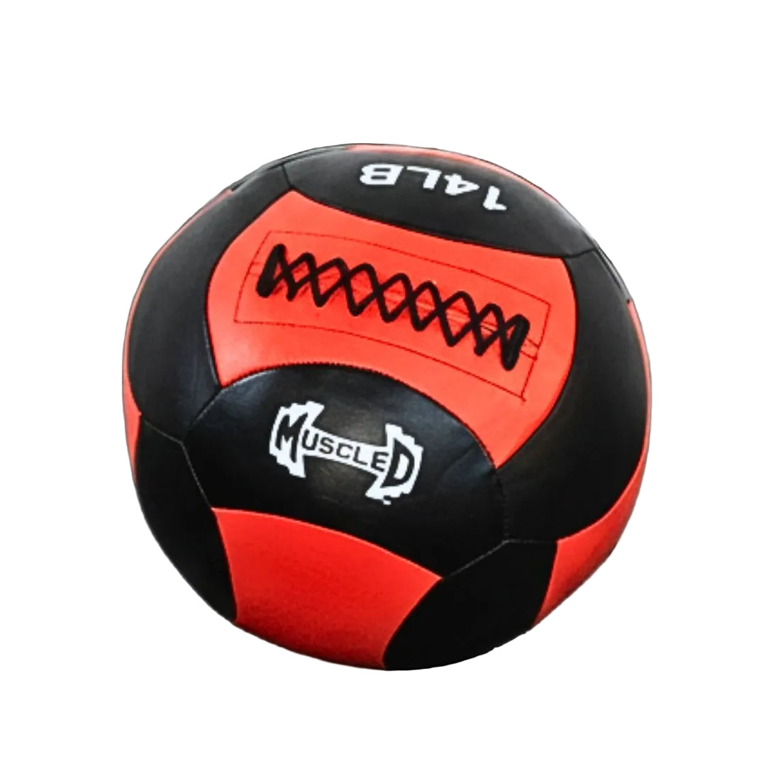 Muscle D Fitness - Medicine Ball / Wall Ball - Heavy Duty Stitching - Multi-Panel Design - 14" Diameter