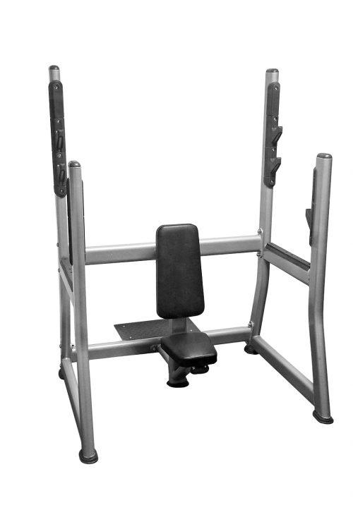 Muscle D Fitness - Olympic Military Bench - 11 Gauge Steel - Commercial Upholstery - Weight Storage Pegs