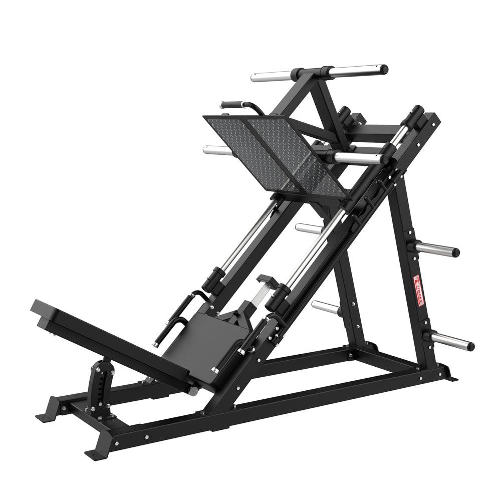 Muscle D Fitness - Excel Open Linear Bearing Leg Press - Plate Load Leg Machine - Weight Storage Pegs - Adjustable Seat