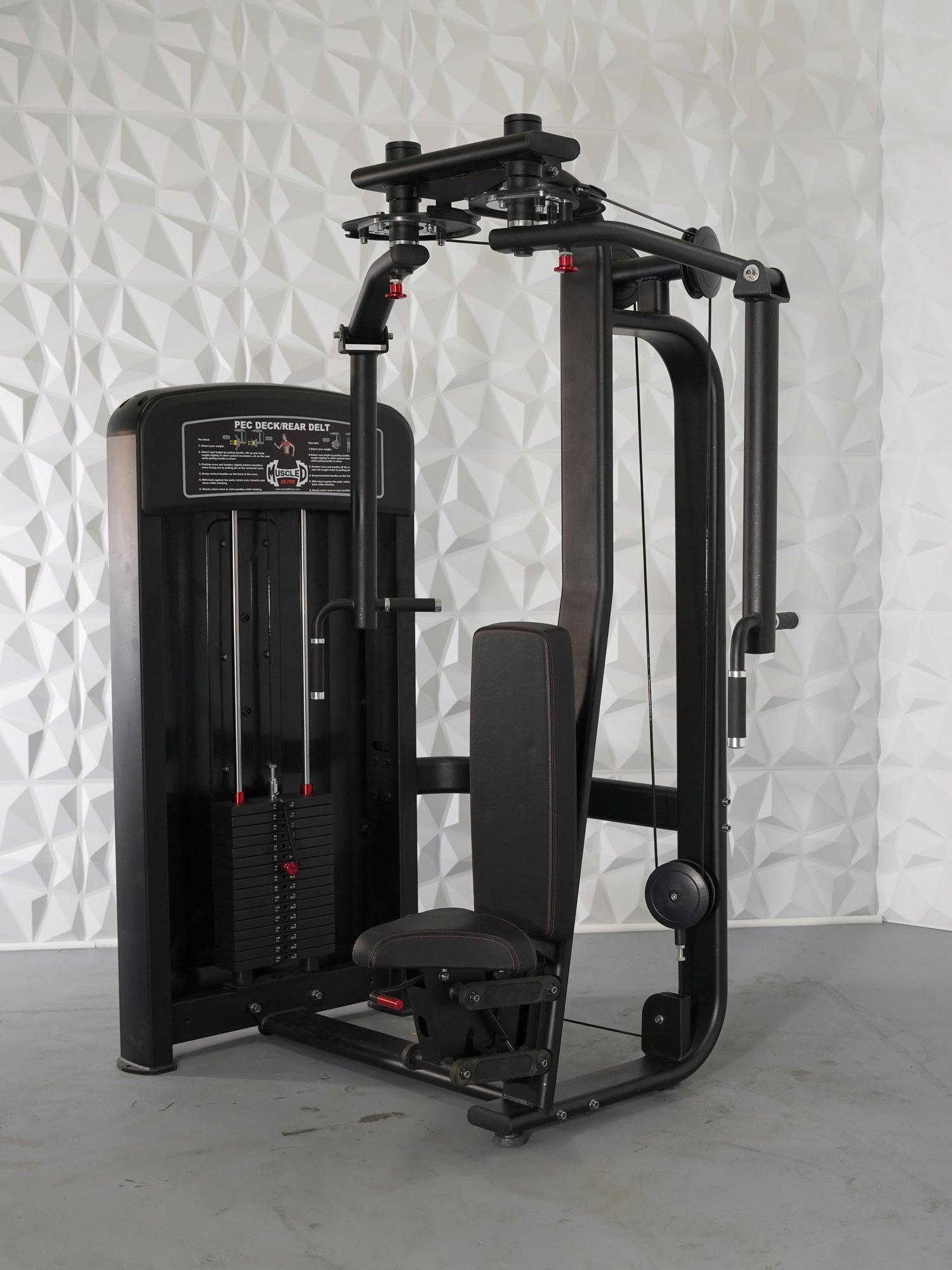 Muscle D Fitness - Elite Selectorized Pec Deck/Rear Delt - Commercial - Adjustable Seat - Pin Selectorized  Chest / Back Combo