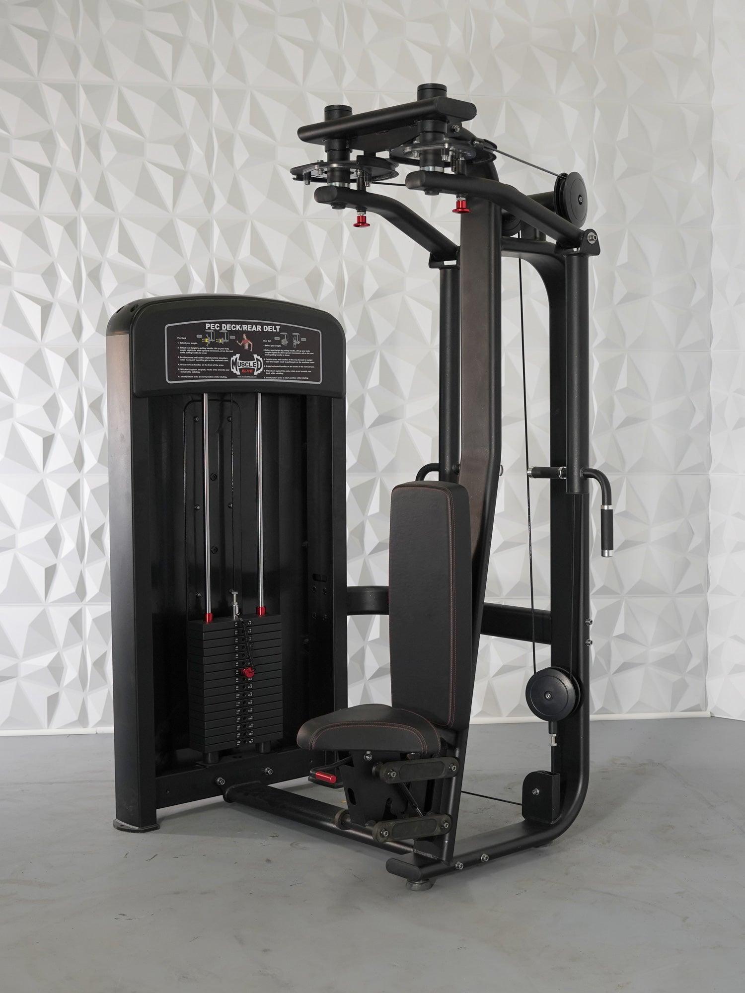 Muscle D Fitness - Elite Selectorized Pec Deck/Rear Delt - Commercial - Adjustable Seat - Pin Selectorized  Chest / Back Combo