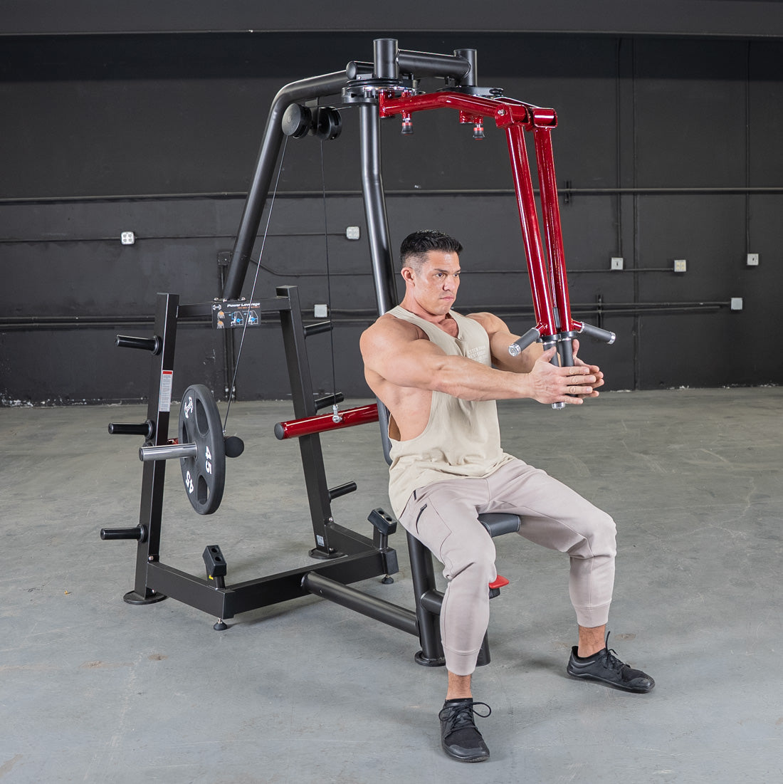 Muscle D Fitness - Power Leverage V2 Seated Pec Fly - Rear Delt Combo - Plate Loaded - Weight Storage Included