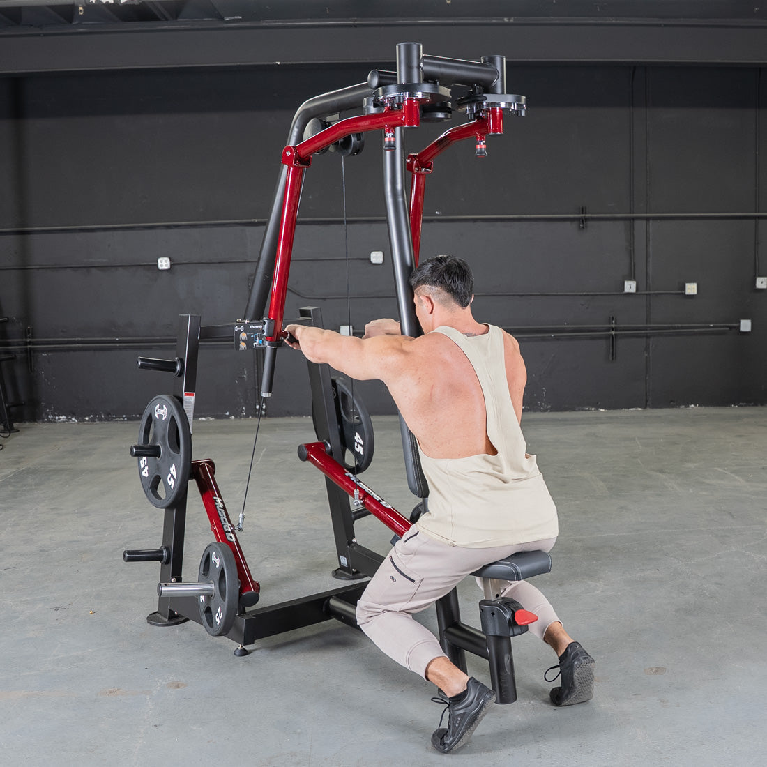 Muscle D Fitness - Power Leverage V2 Seated Pec Fly - Rear Delt Combo - Plate Loaded - Weight Storage Included